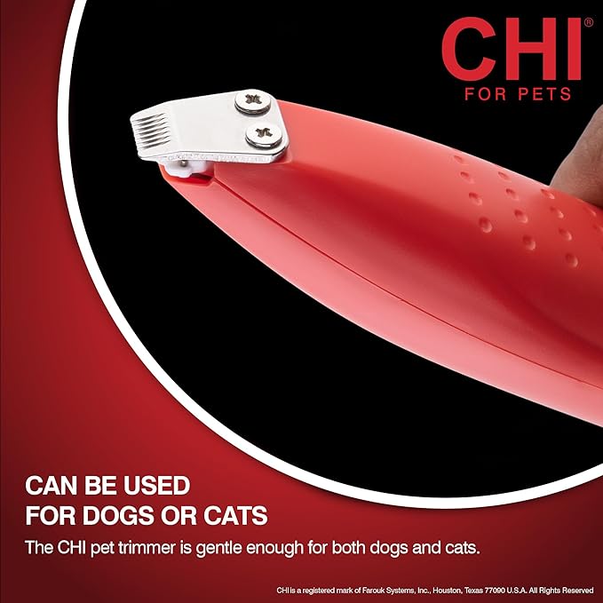 CHI for Pets Small Area Pet Hair Trimmer for Spot Trimming on Paws, Face and Ears | Sensitive Areas Fur Trimmer for Dogs or Cats