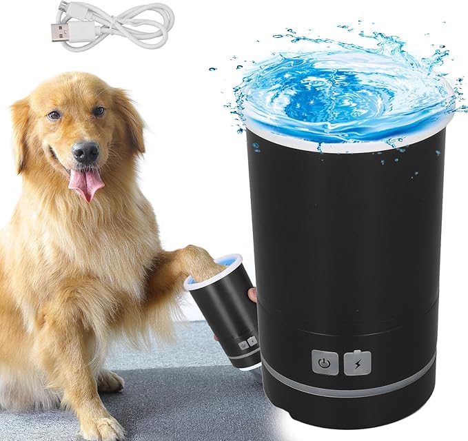 Automatic Dog Paw Cleaner, Rechargeable Paw Washer for Dogs Portable Paw Cleaner Cup, Dog Foot Cleaning Machine, Designed for Small to Medium Dogs