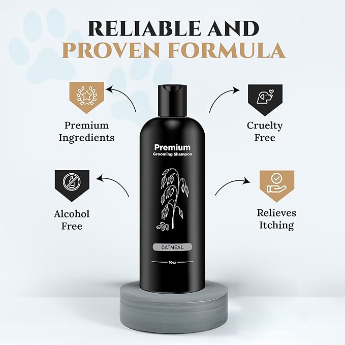 605Products - Natural Dog Shampoo for Itchy and Sensitive Skin, Puppy Shampoo and Odor Eliminator for Smelly Dogs and Puppies, Pet Shampoo and Deodorizer - Dog Bath Supplies (Oatmeal)