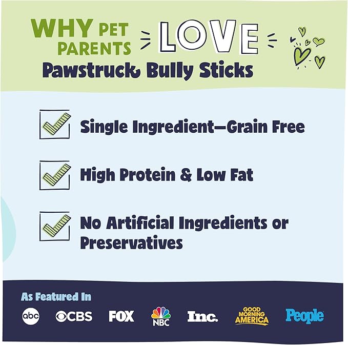 Pawstruck Natural 3-5" Bully Sticks for Small Dogs & Puppies – Single Ingredient, Low Odor & Rawhide-Free Chew Treat Bones - 100% Real Beef No Artificial Preservatives - 8 oz Bag - Packaging May Vary