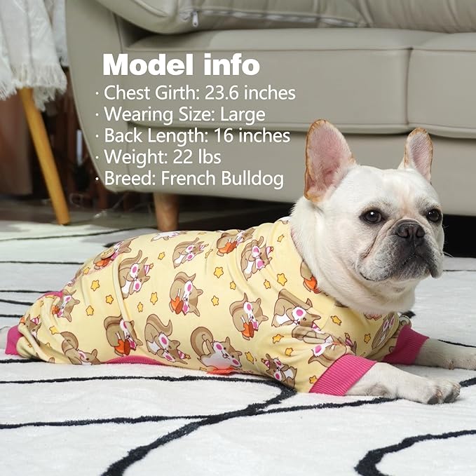 KYEESE Dogs Pajamas for Small DogsSoft Material Stretchable Dog Jammies Cat Pajamas Dog Apparel, Chipmunk, Small
