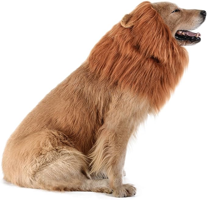 TOMSENN® Realistic & Funny Lion Mane for Dog Complementary Lion Mane for Dog Costumes for Medium to Large Sized Dogs Costumes for Animals
