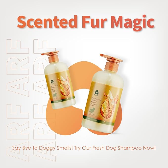 Arf Arf Dog Shampoo Odor Control, Refreshing Oatmeal Formula 16oz, Deodorizing for Smelly Dogs, Honey-Infused, Pet-Friendly, Long-Lasting Freshness, Suitable for All Breeds and Ages - 16oz