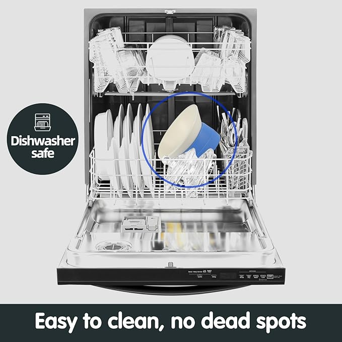 Bulldog Bowl Anti-Slip Dog Cat Dish Detachable Rubber Dog Bowl Pet Sterile Tilted Pet Feeder Slope Base (Blue, 3.5 Cup (Medium/Large Dog))