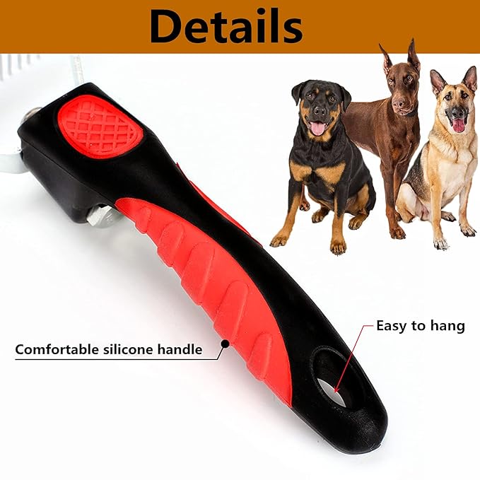 Grooming Rake Undercoat Brush for Dogs Long Hair, Long Tooth Undercoat Rake + Stainless Steel Dog Comb, Deshedding Tool Set for Husky Long-haired Cats