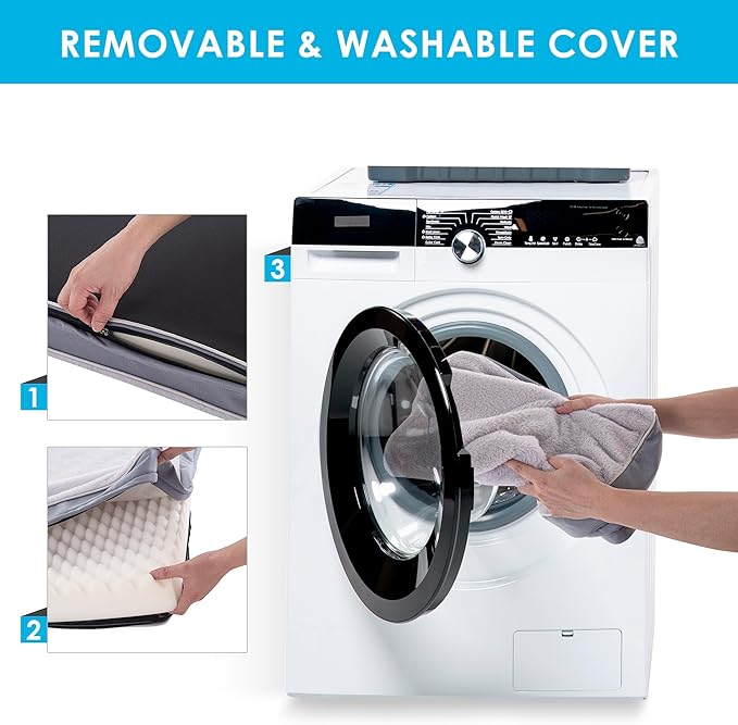 Orthopedic Dog Bed for Extra Large Dogs, Waterproof Deluxe Plush Dog Crate Bed with Removable Washable Cover & Anti-Slip Bottom, Egg Crate Foam Pet Bed Mat, 41 x 27 Inches, Silver Grey