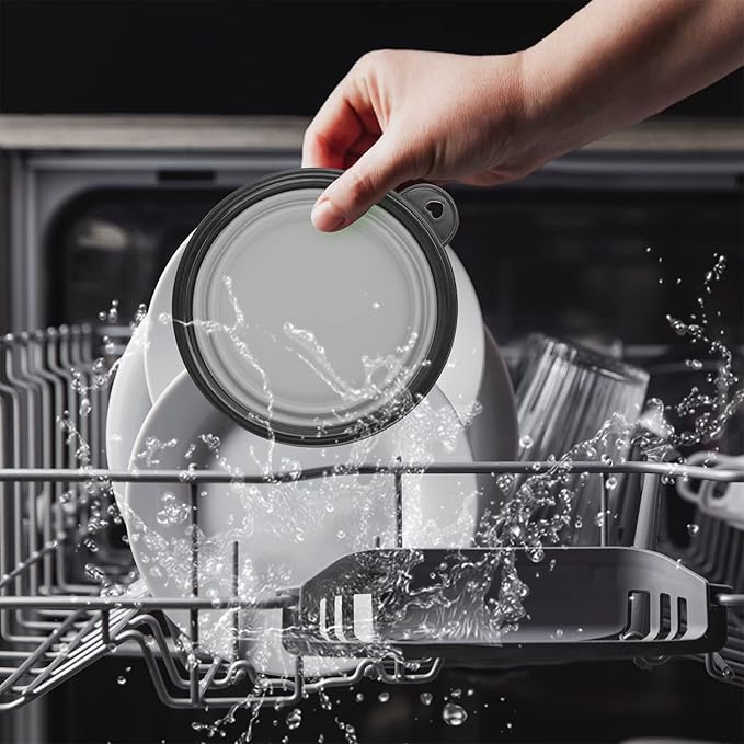 Dog Bowl Pet Collapsible Bowls, 2 Pack Collapsible Dog Water Bowls for Cats Dogs, Portable Pet Feeding Watering Dish for Walking Parking Traveling with 2 Carabiners (Small, Purple & Concrete Gray)