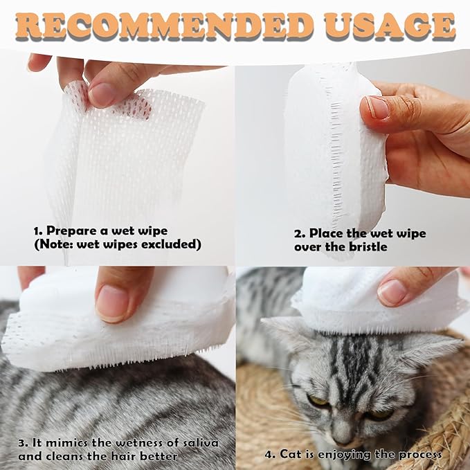 Cat Tongue Brush Soft Cat Grooming Gentle Hair Brush for Shedding Massage Includes Detangling Cleaning Claw