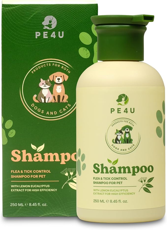 Natural Pet Shampoo for Dogs & Cats – Dog Shampoo Itchy Skin Relief, Odor Control & Deep Cleansing – Plant Based Formula Dog Shampoo Cat Shampoo – Safe for Sensitive Skin, Reduce Shedding – 1 Box