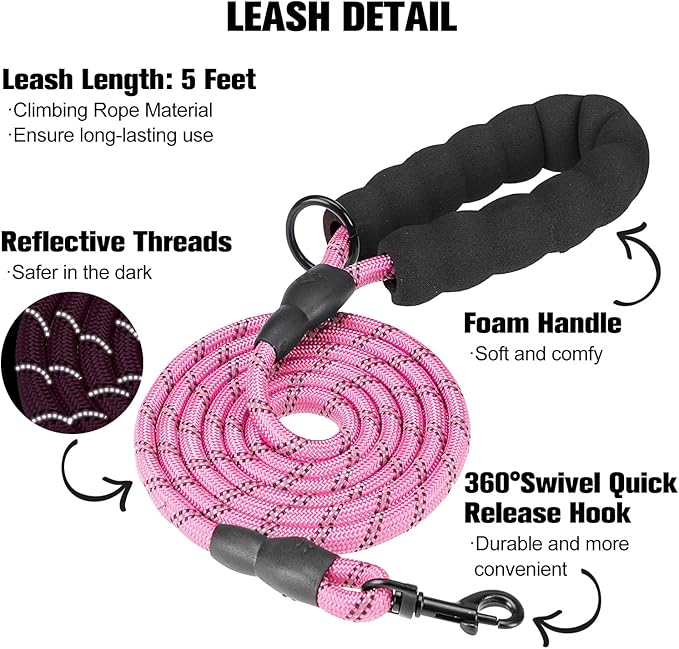 BEAUTYZOO Dog Harness and Leash Set for Small Dogs,No Pull Step-in Harness for Puppy XS S Sized Dogs and Cats,Air Mesh Adjustable Breathable Soft No Chock Escape Proof Vest Harnesses,Striped Pink S