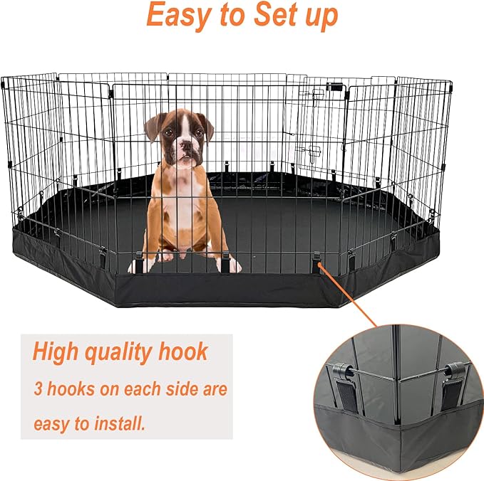 Dog Playpen Bottom Pad Waterproof - Fit All 24" Wide 8 Panels Regular Octagon Metal Exercise Pet Pen,Dog Pen Bottom Cover for Indoor Outdoor(Playpen Not Included)