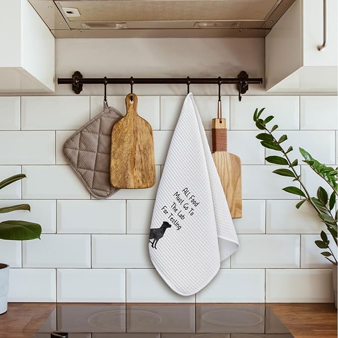 Funny Black Lab Kitchen Towels, Black Labrador Retriever Gifts Dish Towels for Kitchen Drying, Gifts for Labrador Dog Lovers Decorative Hand Towels, 16x24 Inch