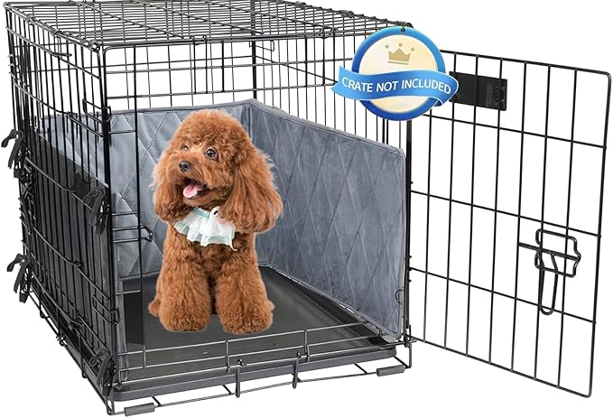 Gray Dog Crate Bumpers with Ties - Tail Protector, 30"X18"X10"
