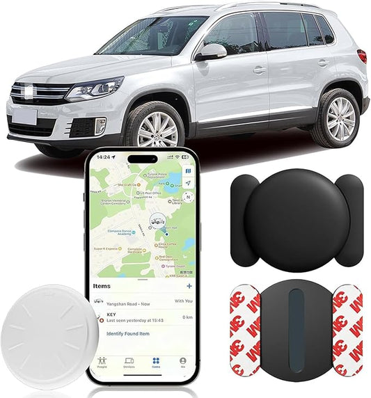 Mini GPS Tracker for Vehicles,Car GPS Tracker Work with Apple Find My(iOS Only),Full Global Coverage Location Tracker for Finding Vehicles/Person/Pets/Items,No Subscription Required (Black,1PCS)