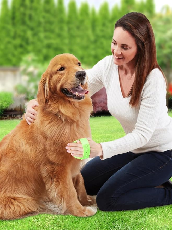 Jenseits Dog Bath Brush, 2pcs Pet Shampoo Brush, Soothing Massage Rubber Bristles Curry Comb for Dogs & Cats Washing, Multi-Functional Wet or Dry Silicone Brush (Green+Blue, Round)