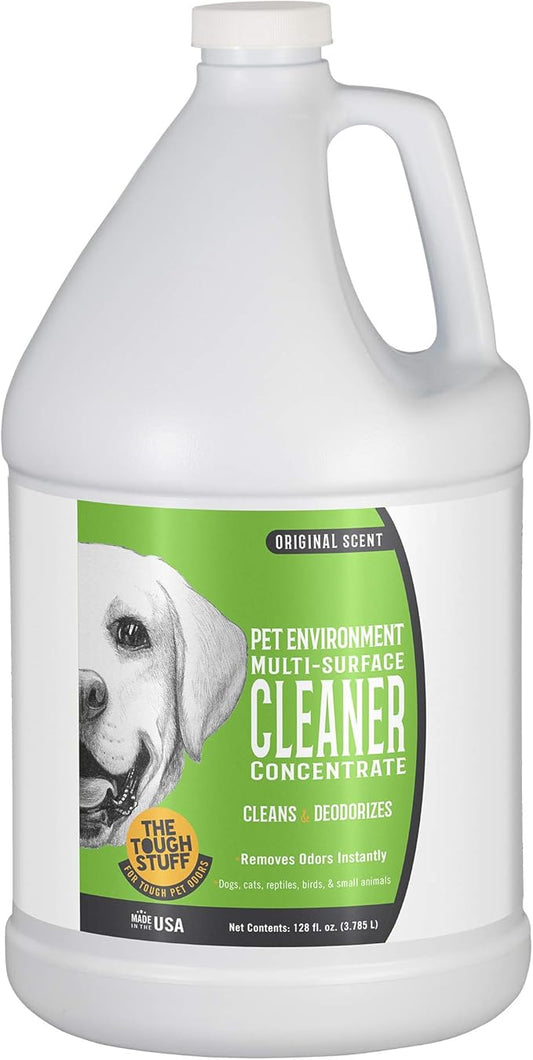 Arkwright Tough Stuff Pet Odor Eliminator - Non-Toxic, Enzyme-Based, Odor Control Multi-Purpose Cleaner, Safe for Pets, Kennels, Cages, Floors & Bedding, 1 Gallon Refill, Original Scent