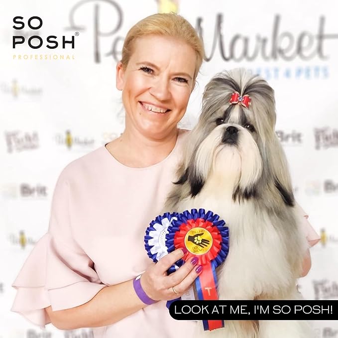 So Posh I´m So Silky Dog Shampoo - with Silk Protein, Perfect for Drop-Coats Like Yorkie, Maltese, Shih Tzu etc. Heavy, Smooth & Anti-Static Result, Sulfate & Paraben Free, 1:10 Concentrate. 8.4 Oz