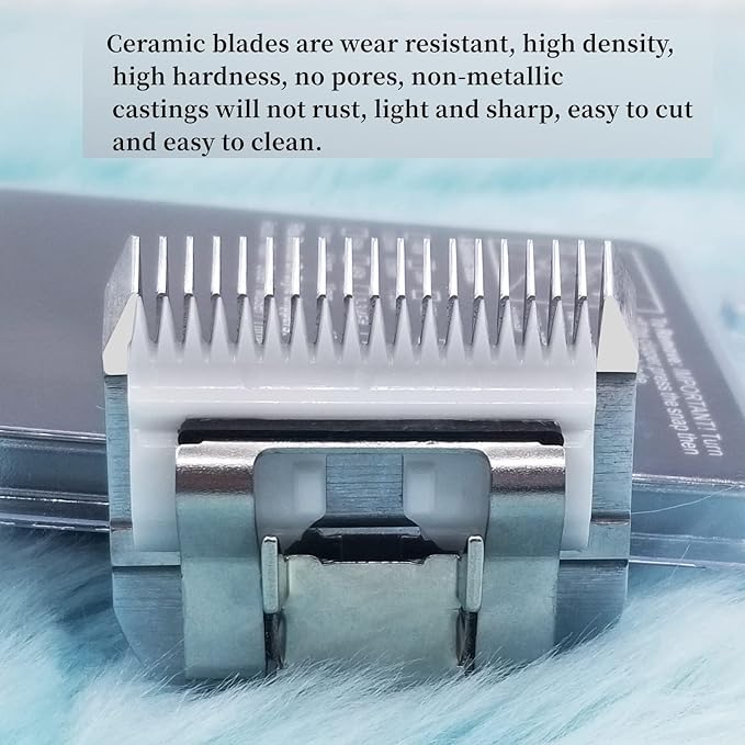AIJALY 2PCS 5FC Blades Detachable Dog Grooming Ceramic Blades Compatible with Andis Dog Clippers，Replacement Blade Compatible with Wahl/Oster A5, KM Series Clippers,Size 5FC Cut Length 1/4"(6.3mm)