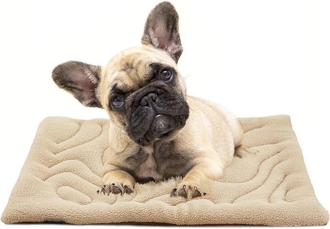 Dog Crate Pad,Machine Washable&Waterproof Dog Bed Mat,Reversible Dog Sleeping Bed,Kennel Bed for Small/Medium Dog,Cage Cushion,Beige