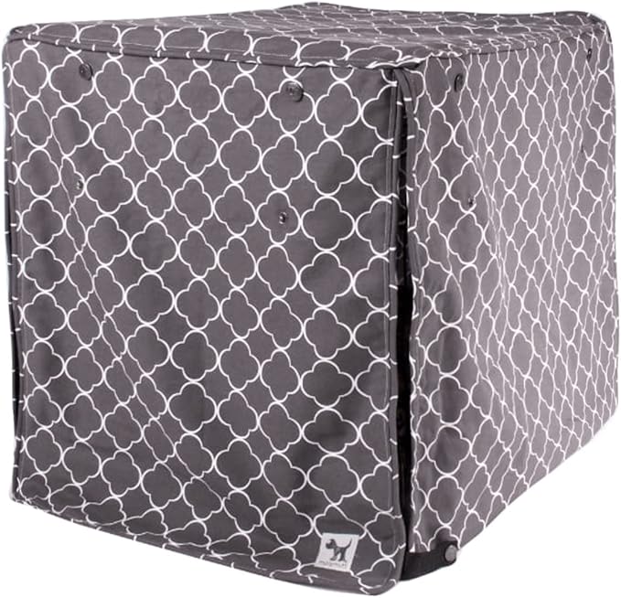 Molly Mutt Clark Gable Dog Crate Cover, 100% Cotton Canvas Cover with 2 Roll-Up Panels, Ideal for Dog or Cat Crate, Durable, Washable, and Free of Harmful Chemicals, 24" x 18" x 21"