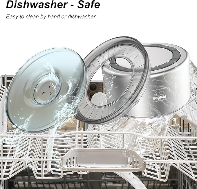 1Gallon Dog Water Bowl, 3.8L No Spill Water Bowl for Dogs, Stainless Steel Spill Proof Dog Bowl, No Splash Slow Drinking Bowl with No Slip Base for Messy Drinkers[Anti Digging]