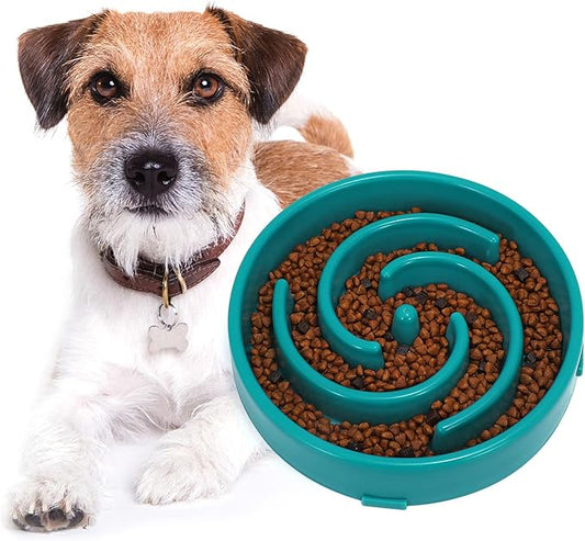 WHIPPY Slow Feeder Bowl for Small Medium Dog Fun Maze Feeder Dog Food Water Bowl Anti-Slip Puzzle Bowl No Chocking Healthy Interactive Bloat Stop Dog Bowl Dish,Medium,Dark Blue