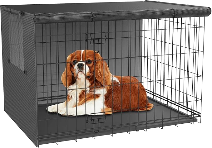 Dog Crate Cover-Double Door,Dog Kennel Cover,Crate Covers for Dog Cages-24 30 36 42 48 inches- Heavy Duty Polyester Pet Kennel Cover Universal Fit for Wire Dog Crate (30.0" L x 19.0" W x 21.0" H)