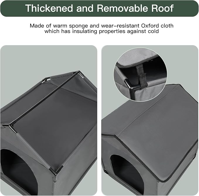 Mini Dog House Soft Indoor with Internal Size 16x14x12in for Chihuahuas, Common-Sized Cat House, Mini Pet House with Soft Cushion, Oxford Fabric, 18x16x18in, Gray