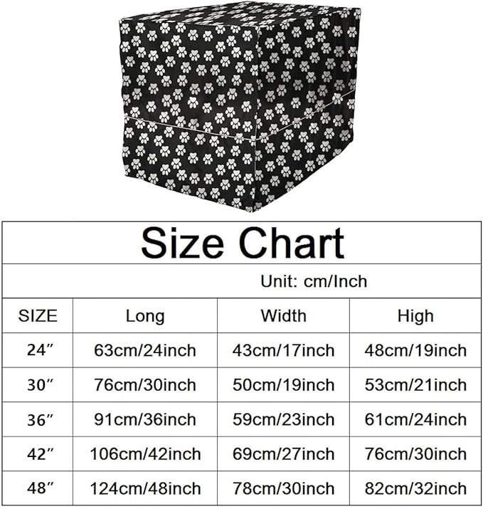 Dog Crate Cover for Wire Crates, Fits Most 42" inch Dog Crates. Easy to Put On, Take Off, and Adjust - Cover only - Black -42 Inch