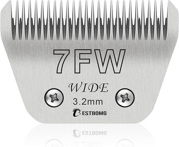 BESTBOMG Size 7FW Wide Detachable Pet Dog Grooming Blades-Cutting Length 1/8"（3.2mm）,Compatible with Andis,Oster A5,Wahl km10 Clippers
