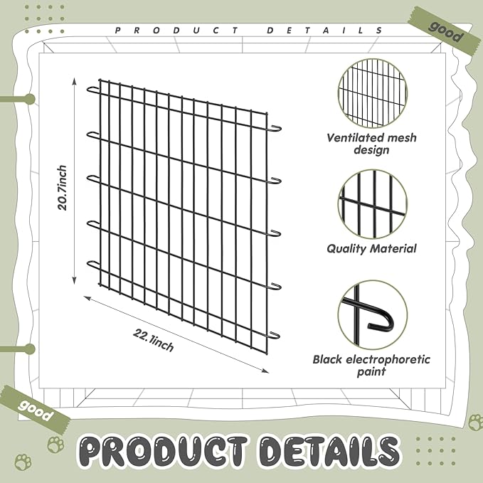 Tandefio 2 Pcs Dog Crate Divider Panel Metal Pets Divider Panel Dog Crate for Pets(36 Inches)