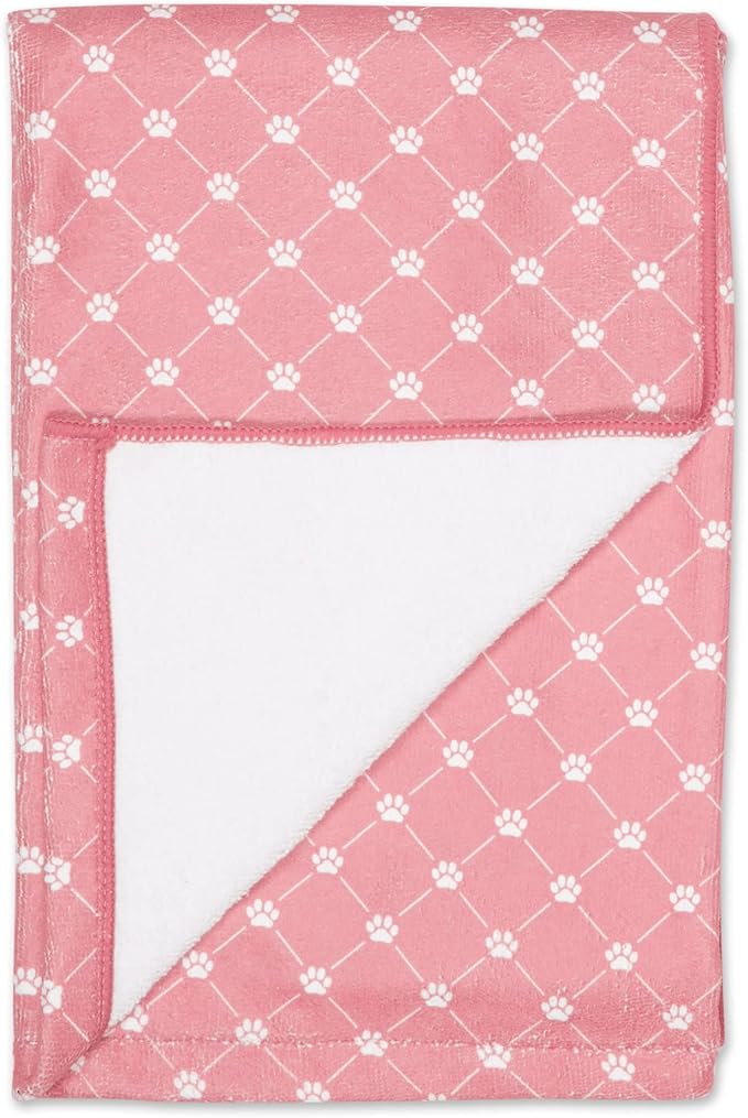 Bone Dry Pet Grooming Towel Collection Absorbent Microfiber X-Large, 41x23.5", Trellis Rose