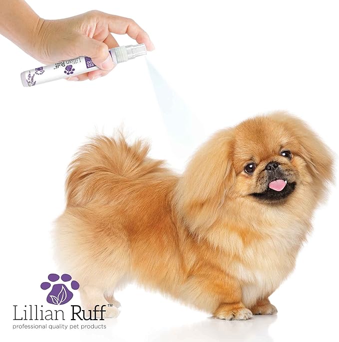 Lillian Ruff Travel Kit for Dogs | Dog Grooming Spray for Airline Travel, Dog Camping, Dog Beach | Deodorizing Waterless Dog Shampoo x4, Dog Breath Freshener, Dog Detangler Spray, Dog Ear Cleaner