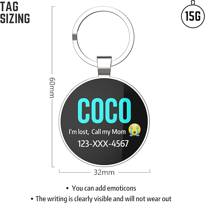 QR Code Dog Tag,Dog Tags Personalized for Pets, Custom Dog Name ID Tags Personalized Dog and Cat Tags -Free Online&Scan QR Receive Instant Location Alert Email