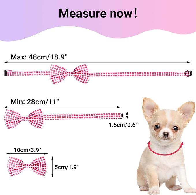 Segarty 60pcs Bow Ties for Dogs, Adjustable Bowtie Collars for Small Medium Pet, Comfortable Cats Neck Bow Tie Large Puppy Cute Neckties Grooming Accessories for Birthday Holiday Wedding Gift