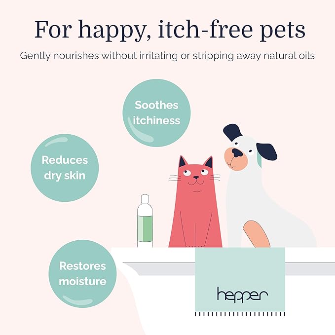 Hepper Pet Conditioner and Moisturiser - Scented Dog Conditioner & Detangler. Perfect for Long Hair, Short Hair, Dry Skin, Shedding Control, Allergies, and Puppy Coats! Cucumber and Aloe Scented.