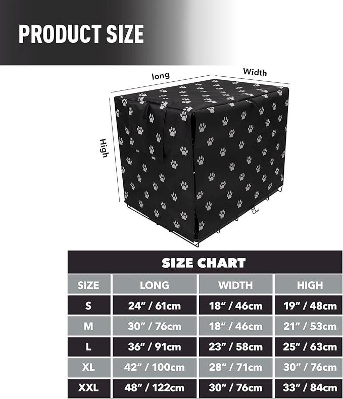 Dog Crate Cover Indoor/Outdoor Durable Windproof 600D Oxford Fabric Pet Kennel Cover Fit for 24 30 36 42 48 Inches Wire Dog Crate for Small and Large Dogs-Cover Only(42 Inch (42"x28"x30"))