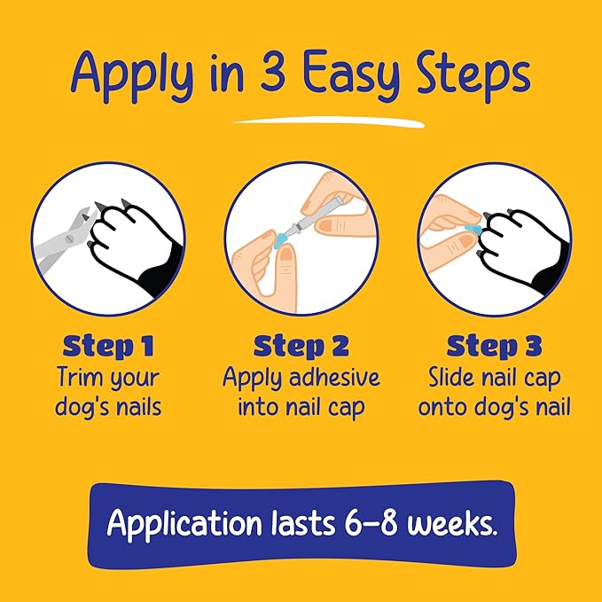 Canine Soft Claws Nail Caps, XX-Large, Silver