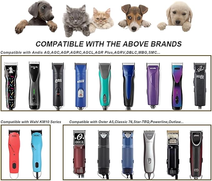 5PCS Wide Blade Dog Grooming Blades Compatible with Andis,Oster A5,Wahl km10 Clippers, Grooming Wide Blade, A5 Type Blade,for Animal Dog,Cat,Horse (30W+10W+7FW+5FW+4FW)