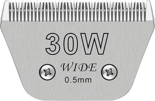 30W Dog Grooming Clipper Replacement Blades, Compatible with Ainds, Oster A5, Wahl Km10 and Other Series Clippers, Blade Size-30W Cut Length 1/50"(0.5mm)