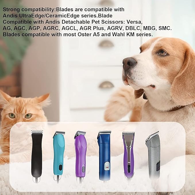 AIJALY 10 Blades Dog Grooming Blades Compatible with Andis/Wahl/Oster Pet Clippers AG AGC Ceramic Sharp Size-10, 1/16-Inch Cut Length (#10 Blade/1PC)