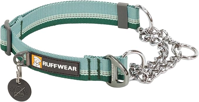 Ruffwear, Chain Reaction Dog Collar, Martingale Style for On-Leash Walking, River Rock Green, 20"-26"