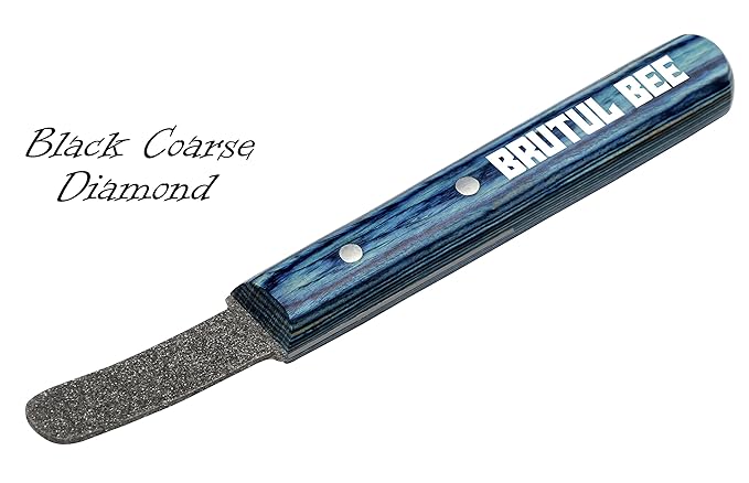 Bee Stripping Metal Stone Diamond Edged for Dogs, Cats & Pets with Wooden Handle (BLUE)