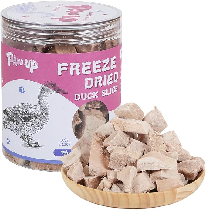 Freeze Dried Duck Treats for Cats Dogs, Freeze-Dried Raw Food Topper, High Protein, Gluten&Grain Free, Rawhide Free, 3.8 oz
