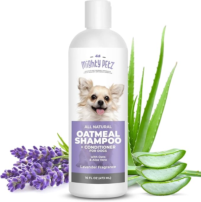 Mighty Petz 2-in-1 Oatmeal Dog Shampoo + Mighty Petz Dog Ear Cleaner Solution + 2-in-1 Dog Breath Freshener Spray & Water Additive Bundle