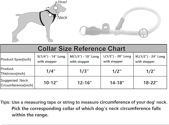 Braided Rope Collar, Training Dog Collar, Round Martingale Collar, Slip Collar with Adjustable Stopper and Slidable Stop Ring - Ideal for Extra Large Dogs (XL(1/2") - 24" Long, Dark Green)