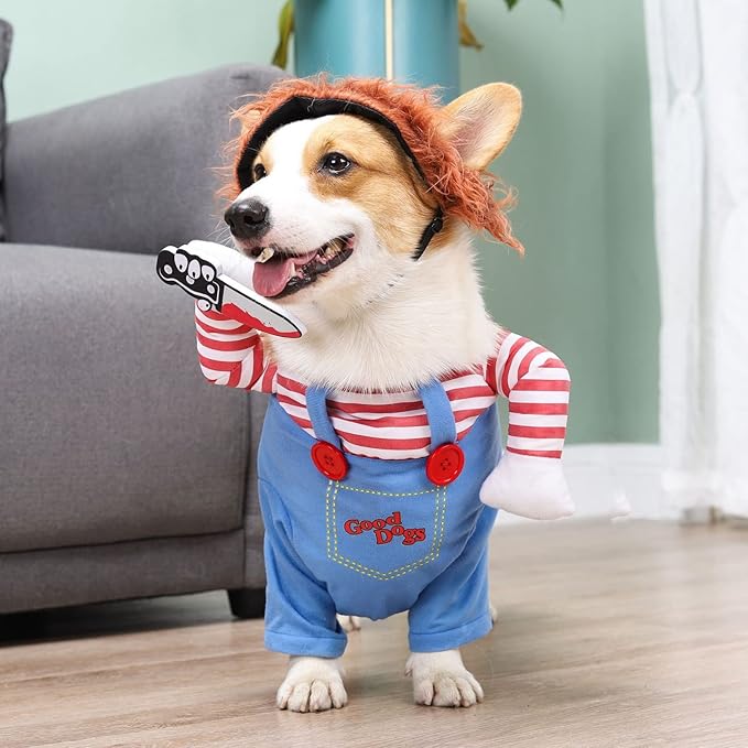 Pet Deadly Dog Cosplay Halloween Christmas Funny Costume for Small, Medium and Large Dogs (Large)