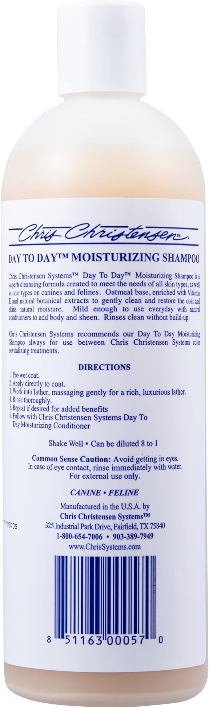 Chris Christensen Day to Day Grooming Bundle - Day to Day Concentrated Dog Conditioner, All Coat Types, Dilutable 8:1, 16 oz - Day to Day Concentrated Dog Shampoo, All Coat Types, Dilutable 8:1, 16 oz