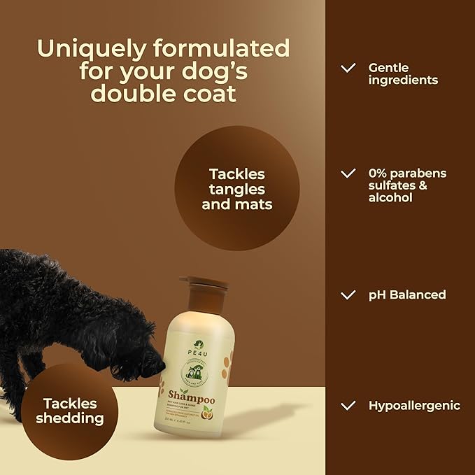 Natural Pet Shampoo for Dogs & Cats – Smooth Coat, Reduce Shedding & Odor Control – Coconut & Olive Oil Formula - Safe for Sensitive Skin, Hypoallergenic, Relieve Dry Skin - [1 Box + Gift]