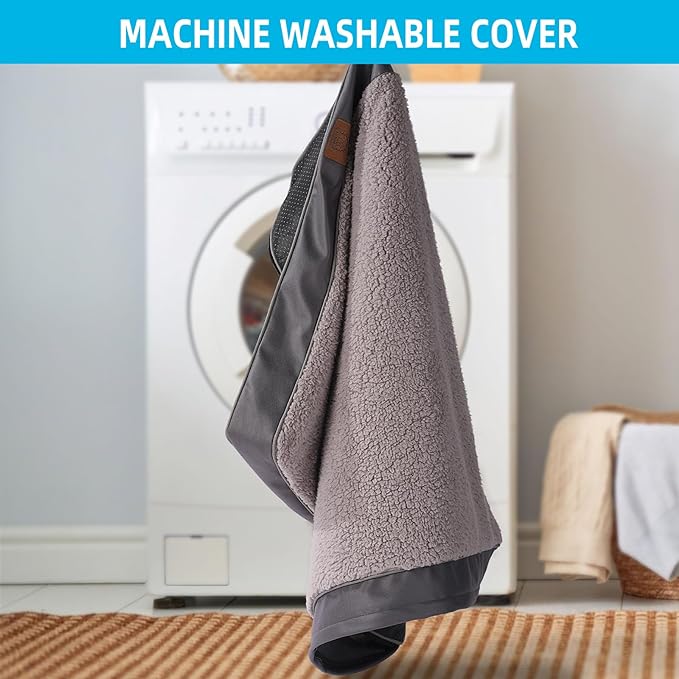 Orthopedic Dog Bed for Large Dogs and Extra Large Dogs, XL Dog Bed with Removable Waterproof Cover and Machine Washable Dog Bed, Pet Bed Mat Egg-Crate Foam, L-Plus(36"X27"X3"), Grey